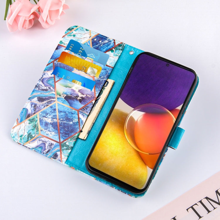 For Samsung Galaxy A82 5G Marble Stitching Horizontal Flip PU Leather Case with Holder & Card Slots & Wallet & Lanyard