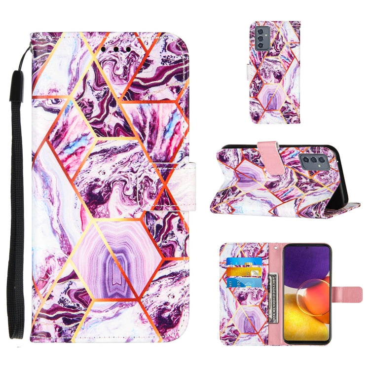 For Samsung Galaxy A82 5G Marble Stitching Horizontal Flip PU Leather Case with Holder & Card Slots & Wallet & Lanyard