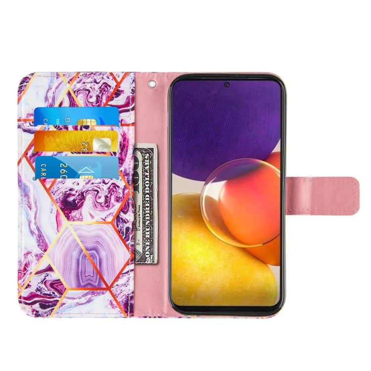 For Samsung Galaxy A82 5G Marble Stitching Horizontal Flip PU Leather Case with Holder & Card Slots & Wallet & Lanyard