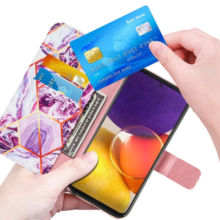 For Samsung Galaxy A82 5G Marble Stitching Horizontal Flip PU Leather Case with Holder & Card Slots & Wallet & Lanyard
