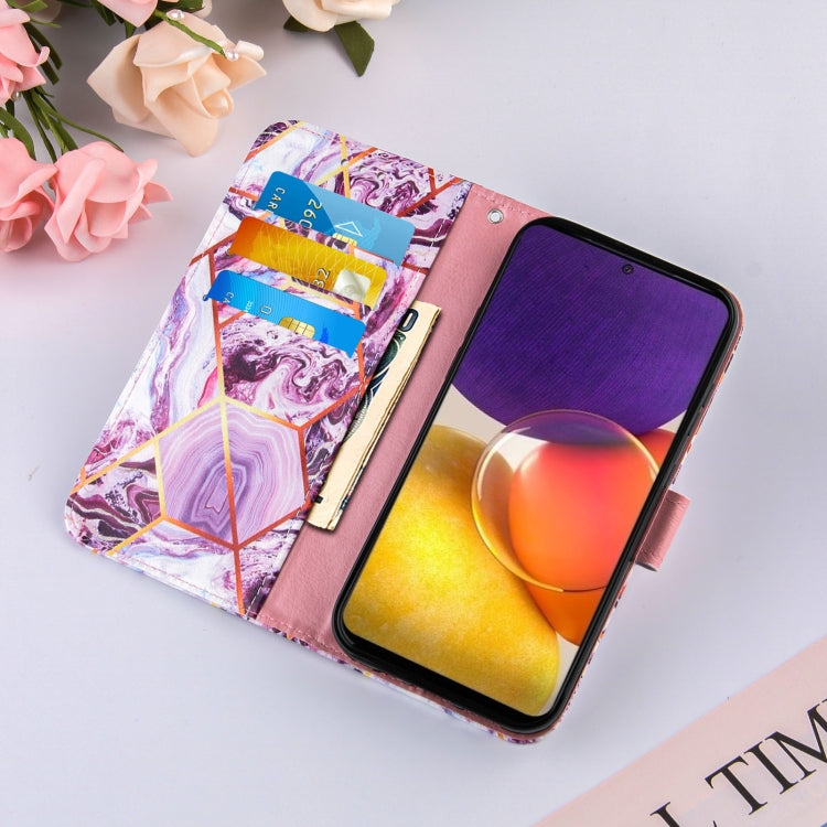 For Samsung Galaxy A82 5G Marble Stitching Horizontal Flip PU Leather Case with Holder & Card Slots & Wallet & Lanyard