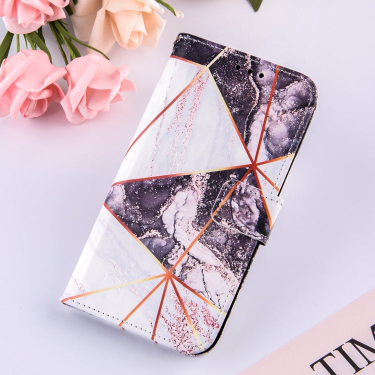 For Samsung Galaxy S21 FE Marble Stitching Horizontal Flip PU Leather Case with Holder & Card Slots & Wallet & Lanyard
