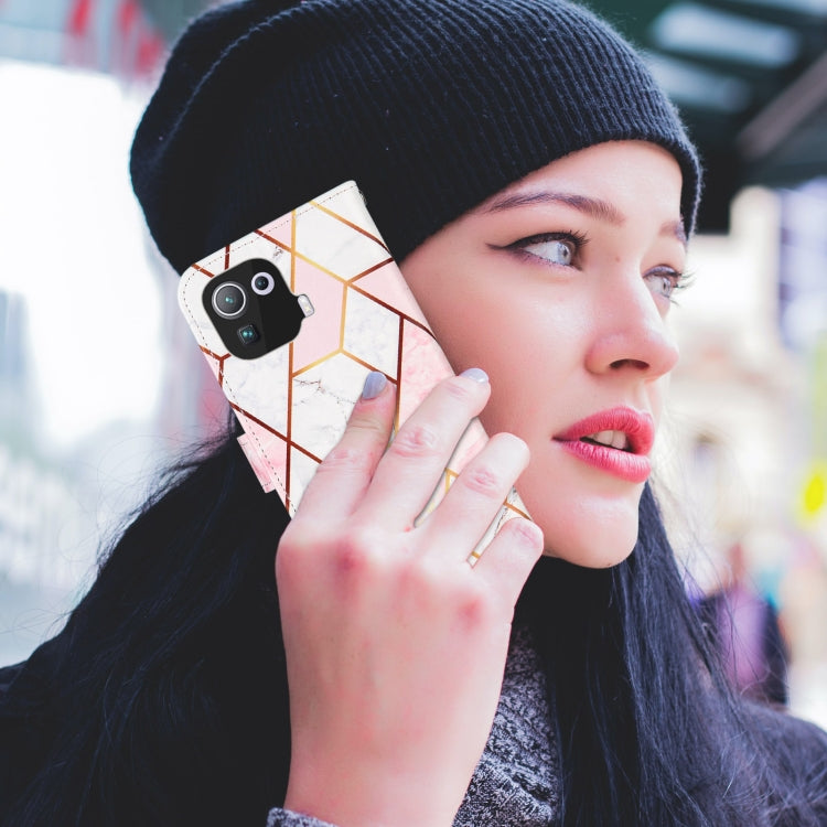 For Xiaomi Mi 11 Pro Marble Stitching Horizontal Flip PU Leather Case with Holder & Card Slots & Wallet & Lanyard