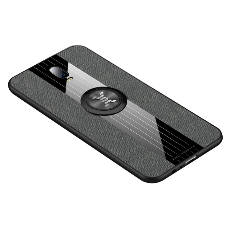 For OPPO R17 XINLI Stitching Cloth Textue Shockproof TPU Protective Case with Ring Holder