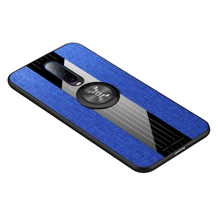 For OPPO R17 Pro XINLI Stitching Cloth Textue Shockproof TPU Protective Case with Ring Holder