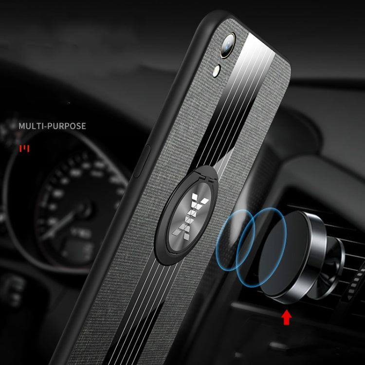 For OPPO R9 XINLI Stitching Cloth Textue Shockproof TPU Protective Case with Ring Holder