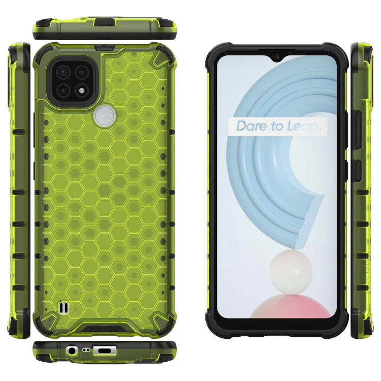 For OPPO Realme C21 Shockproof Honeycomb PC + TPU Case