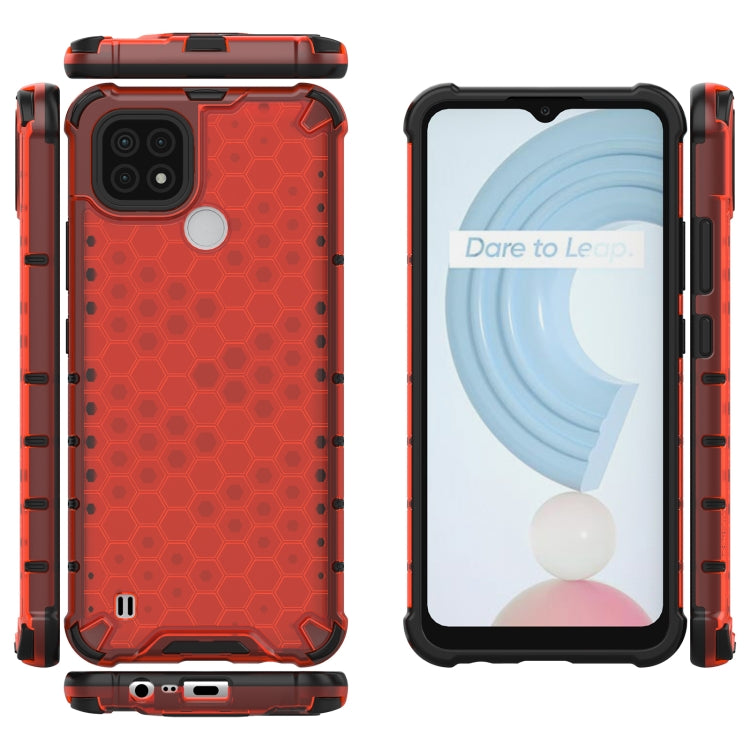 For OPPO Realme C21 Shockproof Honeycomb PC + TPU Case