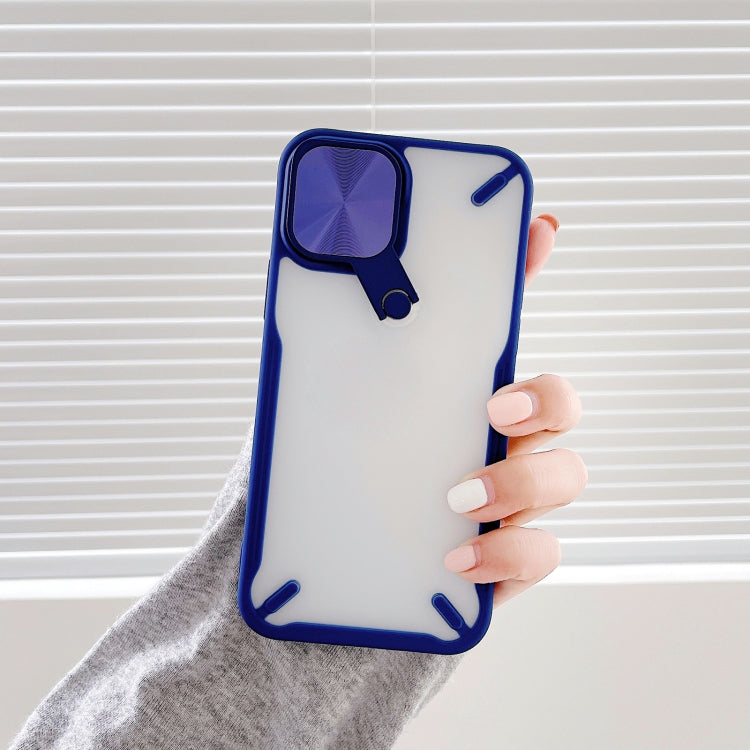 For iPhone 12 mini 360 Degree Rotation 2 in 1 PC + TPU Shockproof Case with Metal Mirror Lens Cover & Holder Functions