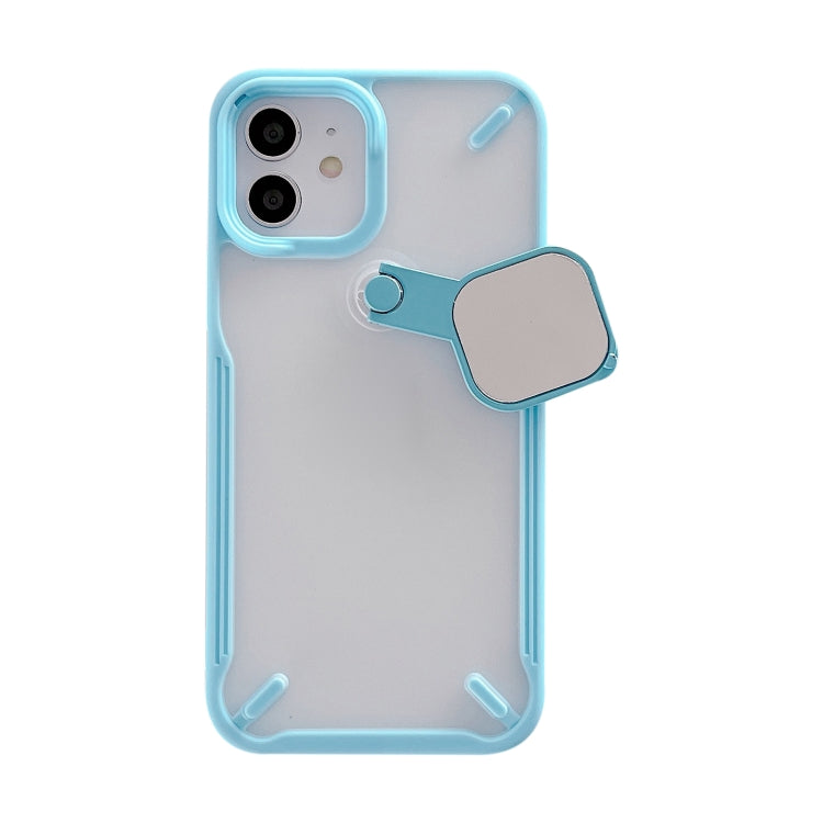 For iPhone 12 mini 360 Degree Rotation 2 in 1 PC + TPU Shockproof Case with Metal Mirror Lens Cover & Holder Functions