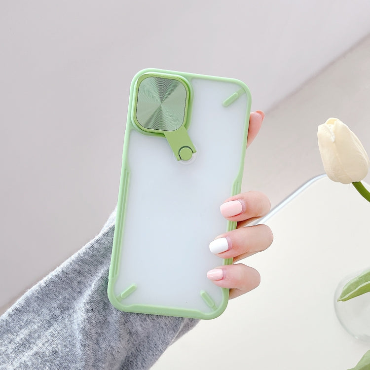 For iPhone 12 mini 360 Degree Rotation 2 in 1 PC + TPU Shockproof Case with Metal Mirror Lens Cover & Holder Functions