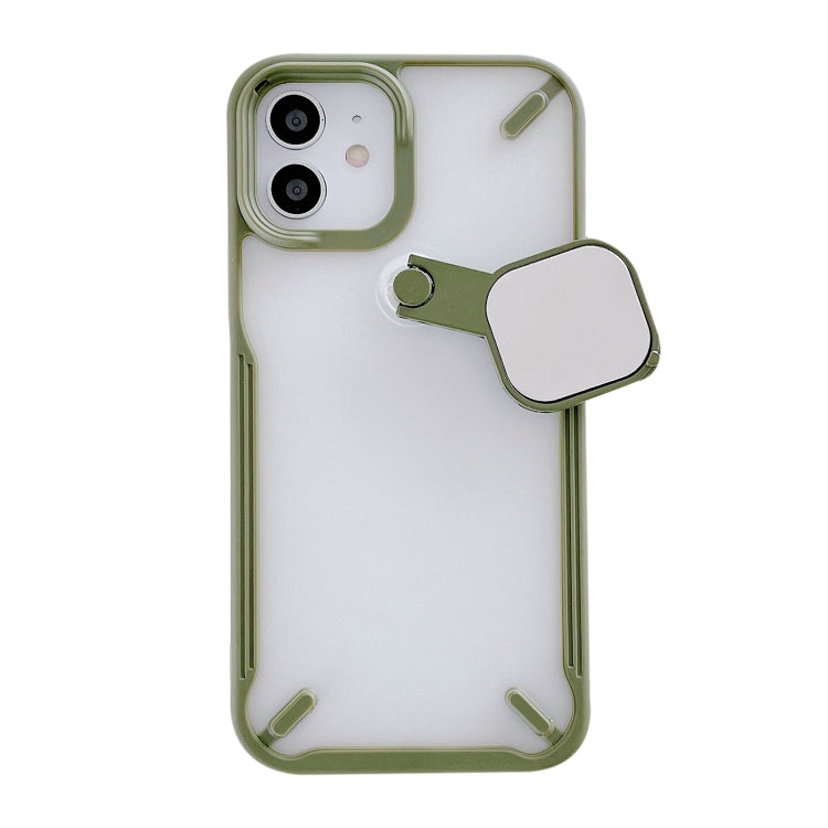 For iPhone 12 mini 360 Degree Rotation 2 in 1 PC + TPU Shockproof Case with Metal Mirror Lens Cover & Holder Functions