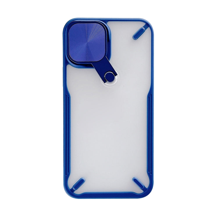 For iPhone 12 / 12 Pro 360 Degree Rotation 2 in 1 PC + TPU Shockproof Case with Metal Mirror Lens Cover & Holder Functions