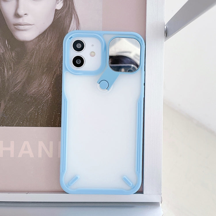 For iPhone 12 / 12 Pro 360 Degree Rotation 2 in 1 PC + TPU Shockproof Case with Metal Mirror Lens Cover & Holder Functions