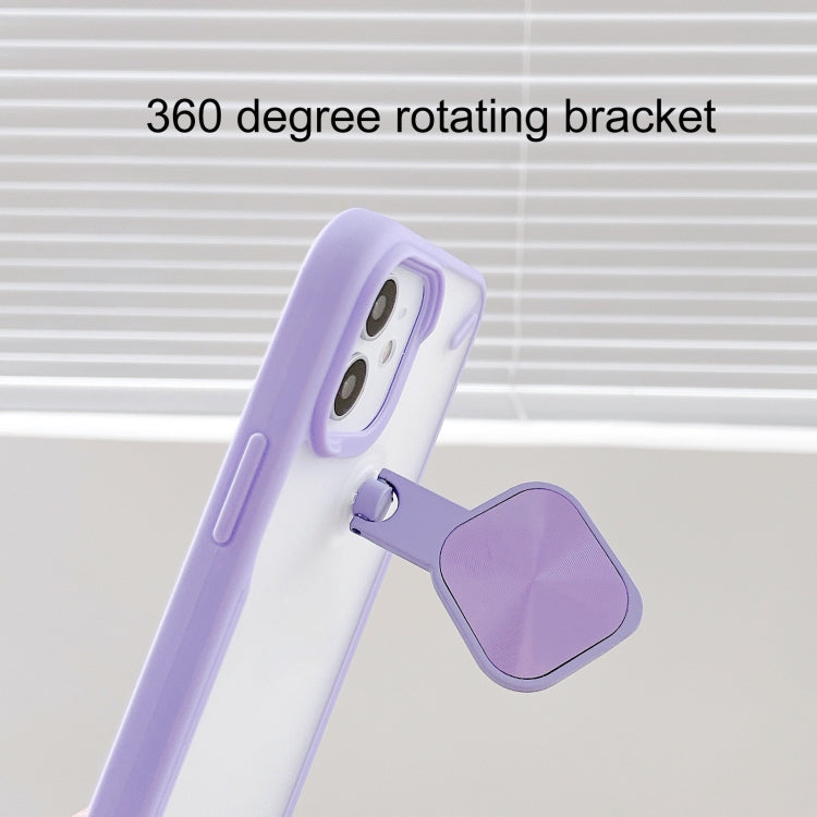 For iPhone 12 / 12 Pro 360 Degree Rotation 2 in 1 PC + TPU Shockproof Case with Metal Mirror Lens Cover & Holder Functions