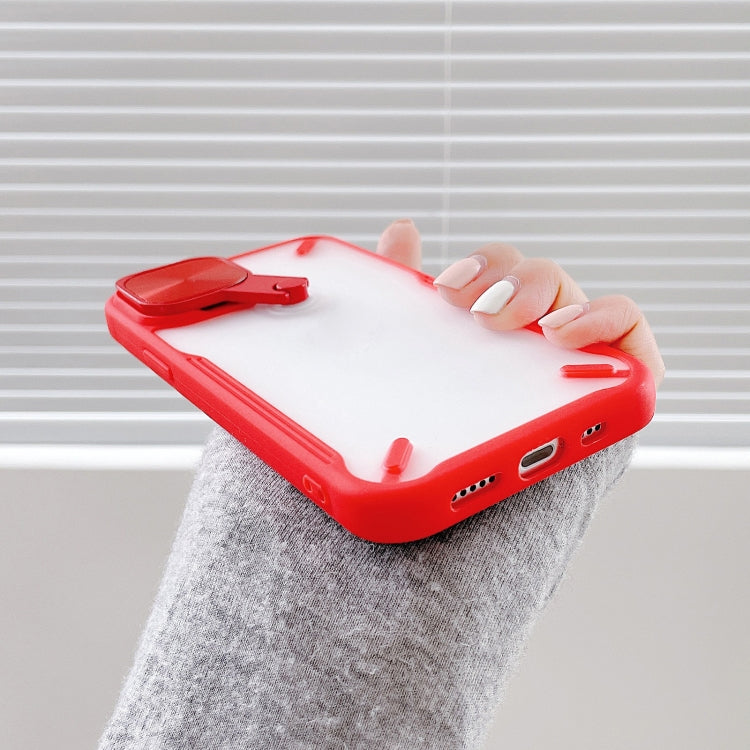 For iPhone 12 Pro Max 360 Degree Rotation 2 in 1 PC + TPU Shockproof Case with Metal Mirror Lens Cover & Holder Functions