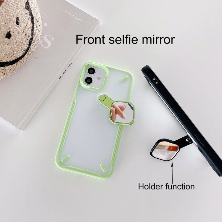 For iPhone 11 Pro 360 Degree Rotation 2 in 1 PC + TPU Shockproof Case with Metal Mirror Lens Cover & Holder Functions