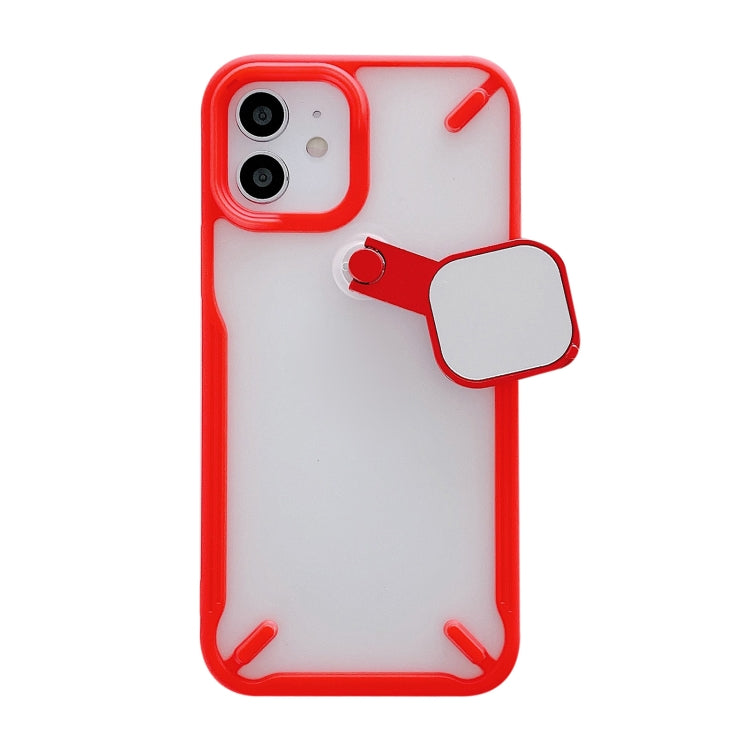 For iPhone 11 Pro Max 360 Degree Rotation 2 in 1 PC + TPU Shockproof Case with Metal Mirror Lens Cover & Holder Functions
