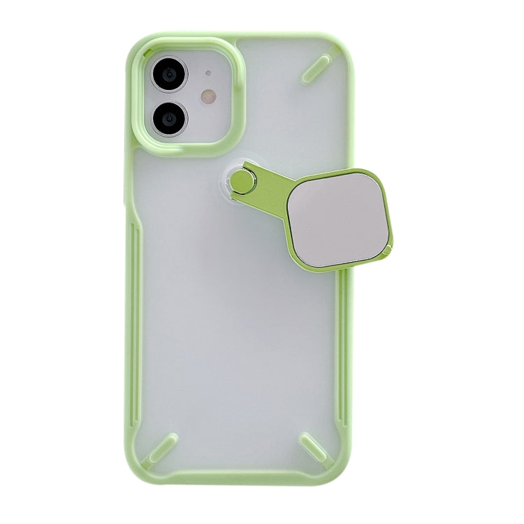 For iPhone 11 Pro Max 360 Degree Rotation 2 in 1 PC + TPU Shockproof Case with Metal Mirror Lens Cover & Holder Functions