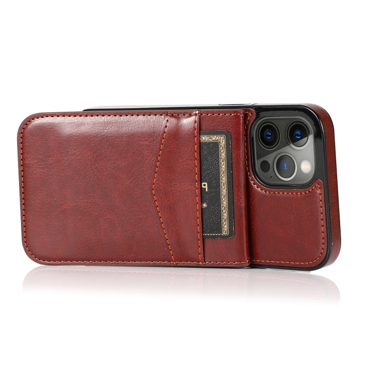 For iPhone 12 / 12 Pro Shockproof Protective Case with Holder & Card Slots