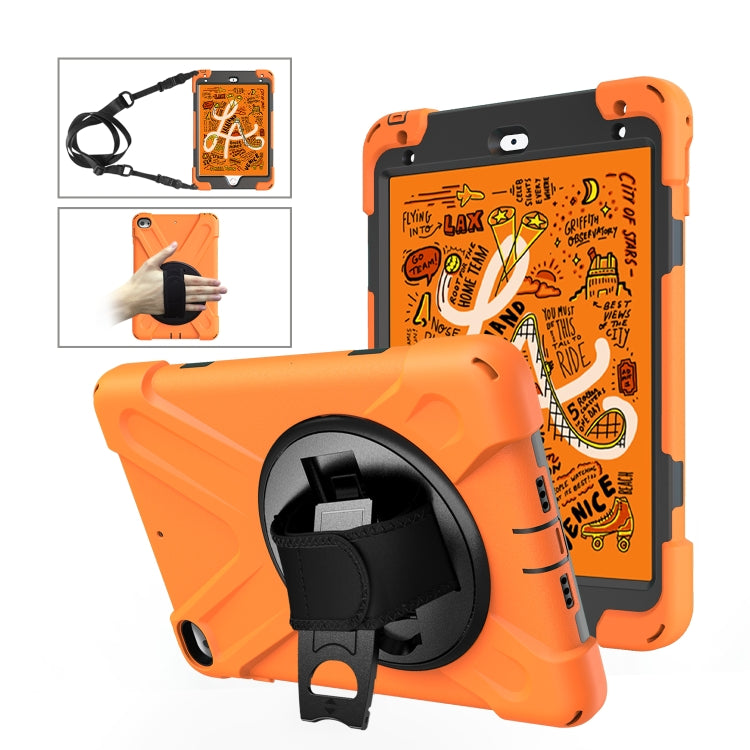 Shockproof Colorful Silicone + PC Protective Case with Holder & Shoulder Strap & Hand Strap For iPad Mini 4 / Mini (2019)