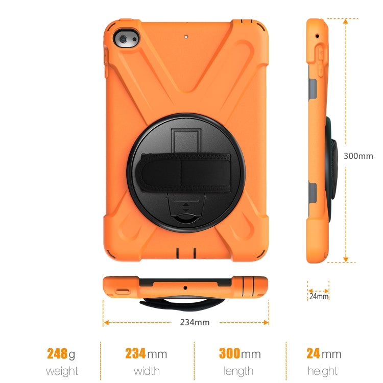 Shockproof Colorful Silicone + PC Protective Case with Holder & Shoulder Strap & Hand Strap For iPad Mini 4 / Mini (2019)