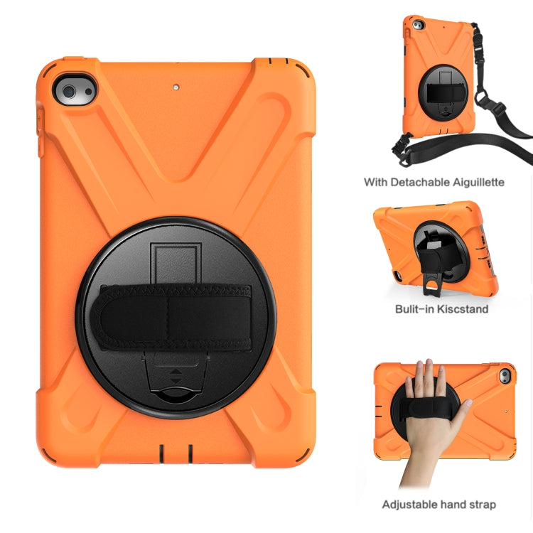 Shockproof Colorful Silicone + PC Protective Case with Holder & Shoulder Strap & Hand Strap For iPad Mini 4 / Mini (2019)