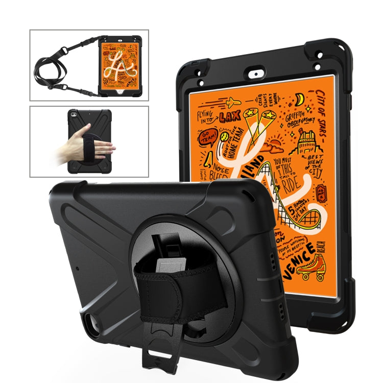 Shockproof Colorful Silicone + PC Protective Case with Holder & Shoulder Strap & Hand Strap For iPad Mini 4 / Mini (2019)