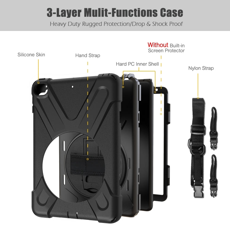 Shockproof Colorful Silicone + PC Protective Case with Holder & Shoulder Strap & Hand Strap For iPad Mini 4 / Mini (2019)