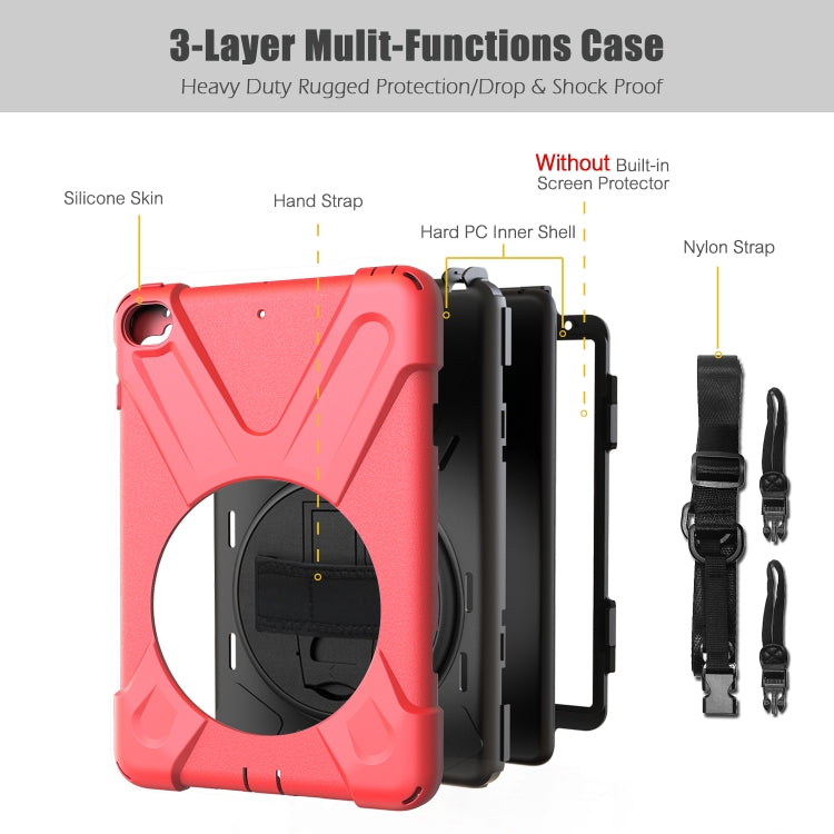Shockproof Colorful Silicone + PC Protective Case with Holder & Shoulder Strap & Hand Strap For iPad Mini 4 / Mini (2019)