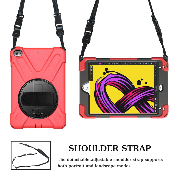 Shockproof Colorful Silicone + PC Protective Case with Holder & Shoulder Strap & Hand Strap For iPad Mini 4 / Mini (2019)