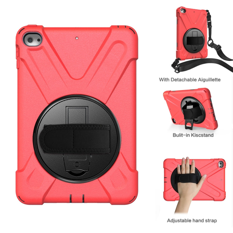 Shockproof Colorful Silicone + PC Protective Case with Holder & Shoulder Strap & Hand Strap For iPad Mini 4 / Mini (2019)