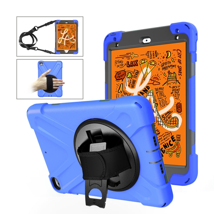 Shockproof Colorful Silicone + PC Protective Case with Holder & Shoulder Strap & Hand Strap For iPad Mini 4 / Mini (2019)