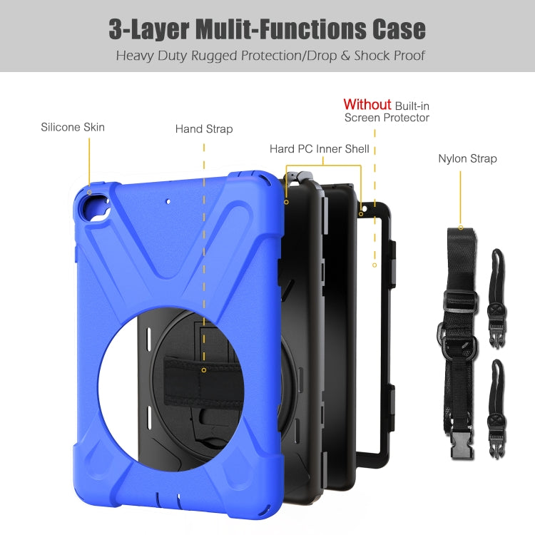 Shockproof Colorful Silicone + PC Protective Case with Holder & Shoulder Strap & Hand Strap For iPad Mini 4 / Mini (2019)