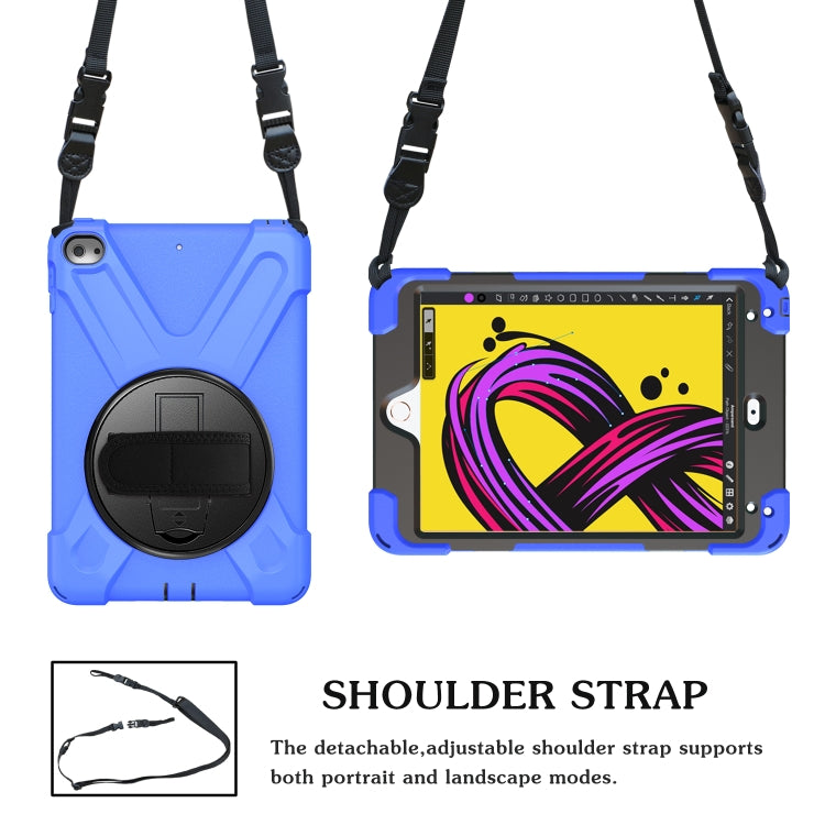 Shockproof Colorful Silicone + PC Protective Case with Holder & Shoulder Strap & Hand Strap For iPad Mini 4 / Mini (2019)