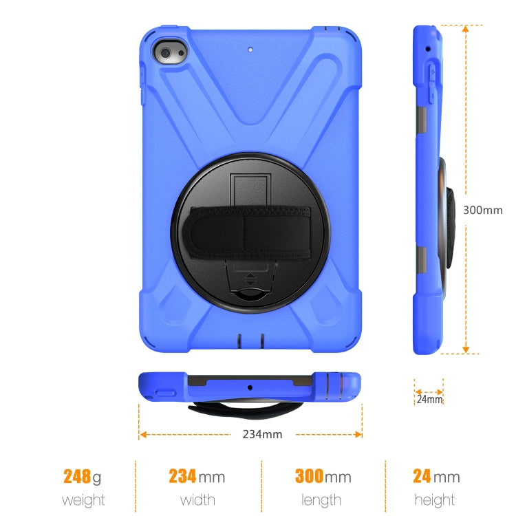 Shockproof Colorful Silicone + PC Protective Case with Holder & Shoulder Strap & Hand Strap For iPad Mini 4 / Mini (2019)