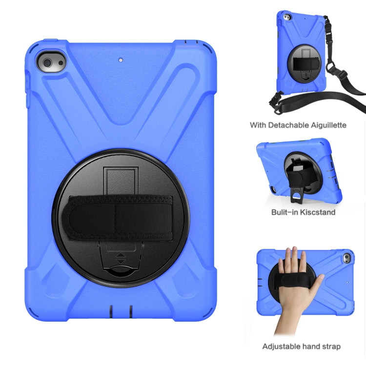 Shockproof Colorful Silicone + PC Protective Case with Holder & Shoulder Strap & Hand Strap For iPad Mini 4 / Mini (2019)