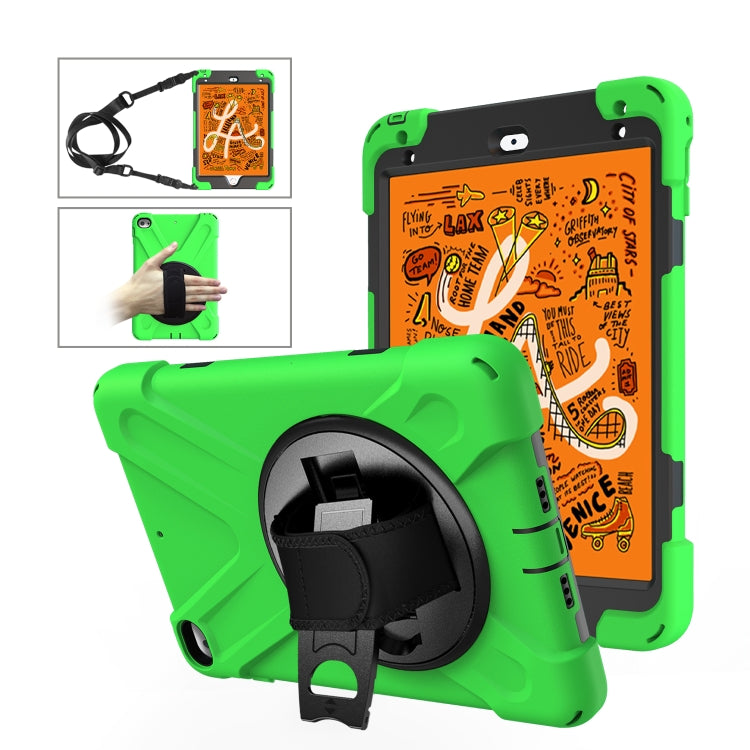 Shockproof Colorful Silicone + PC Protective Case with Holder & Shoulder Strap & Hand Strap For iPad Mini 4 / Mini (2019)
