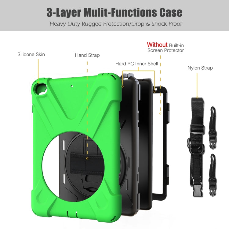 Shockproof Colorful Silicone + PC Protective Case with Holder & Shoulder Strap & Hand Strap For iPad Mini 4 / Mini (2019)