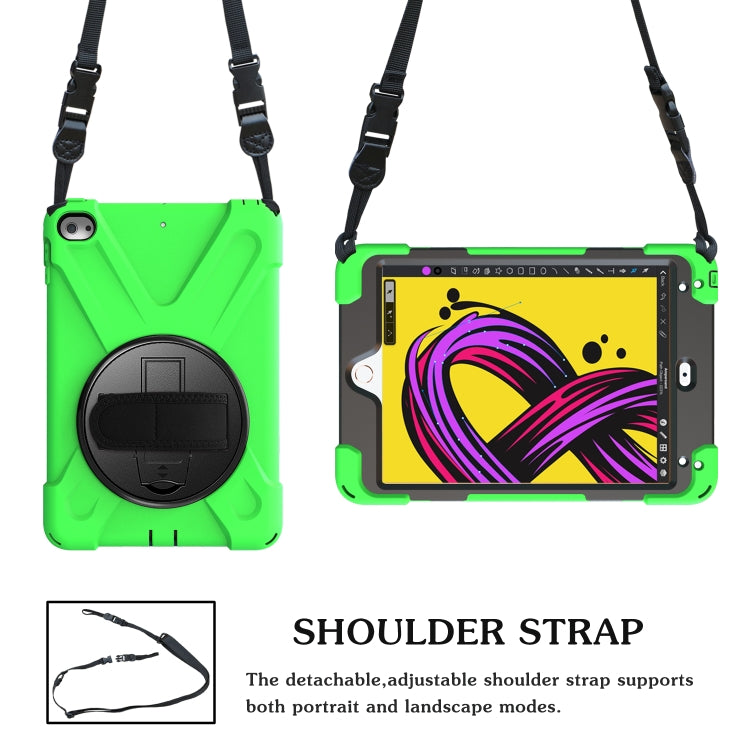 Shockproof Colorful Silicone + PC Protective Case with Holder & Shoulder Strap & Hand Strap For iPad Mini 4 / Mini (2019)