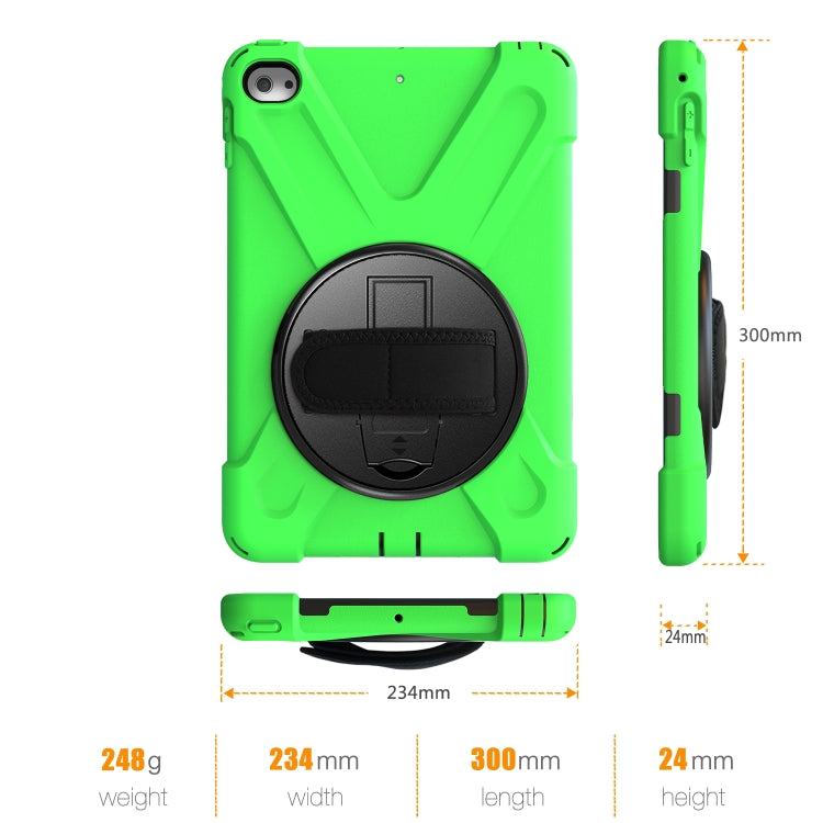 Shockproof Colorful Silicone + PC Protective Case with Holder & Shoulder Strap & Hand Strap For iPad Mini 4 / Mini (2019)