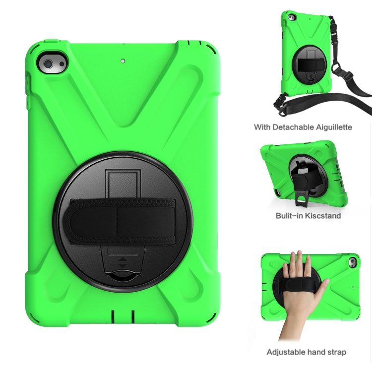 Shockproof Colorful Silicone + PC Protective Case with Holder & Shoulder Strap & Hand Strap For iPad Mini 4 / Mini (2019)