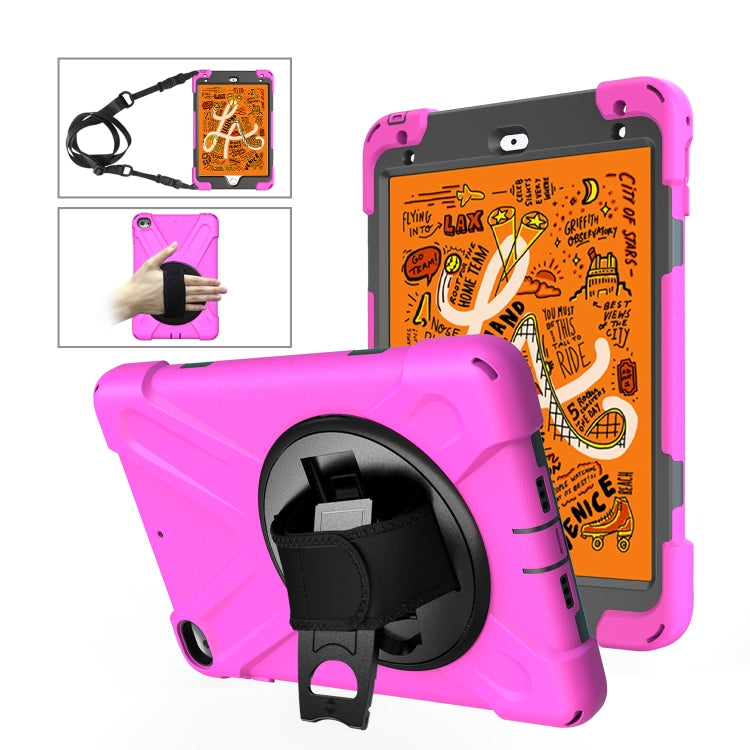 Shockproof Colorful Silicone + PC Protective Case with Holder & Shoulder Strap & Hand Strap For iPad Mini 4 / Mini (2019)