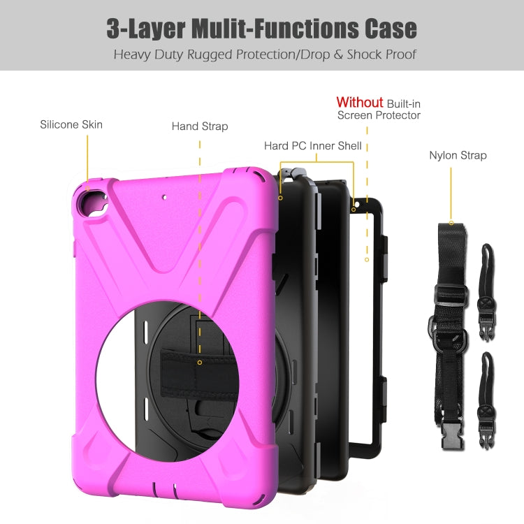 Shockproof Colorful Silicone + PC Protective Case with Holder & Shoulder Strap & Hand Strap For iPad Mini 4 / Mini (2019)