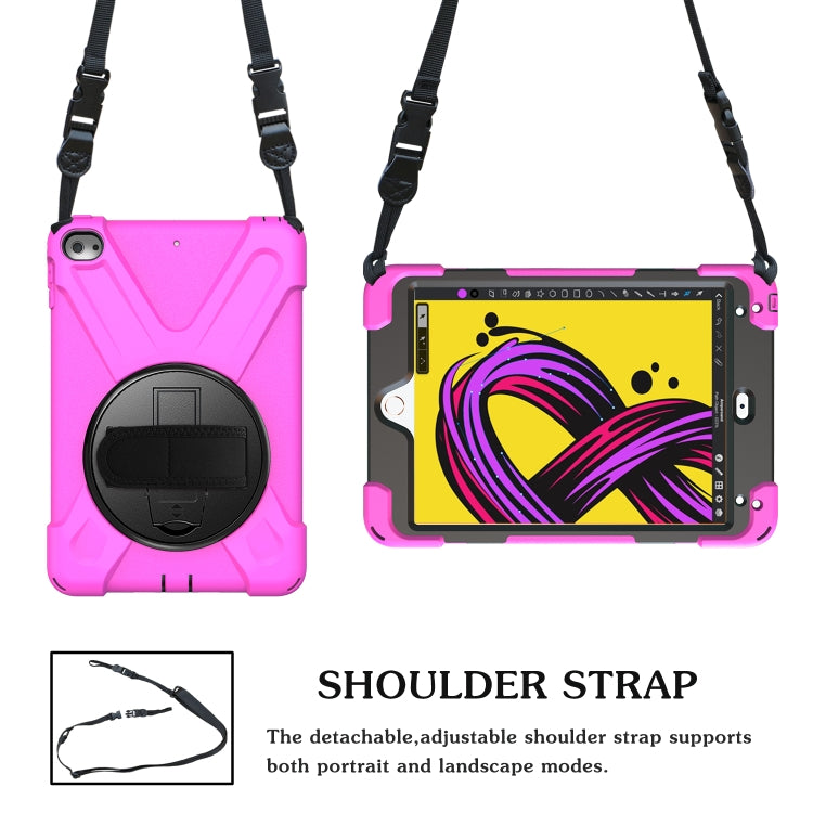 Shockproof Colorful Silicone + PC Protective Case with Holder & Shoulder Strap & Hand Strap For iPad Mini 4 / Mini (2019)