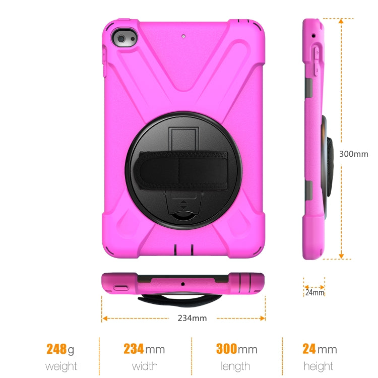 Shockproof Colorful Silicone + PC Protective Case with Holder & Shoulder Strap & Hand Strap For iPad Mini 4 / Mini (2019)