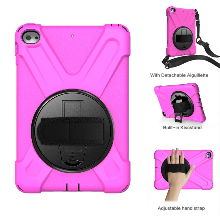 Shockproof Colorful Silicone + PC Protective Case with Holder & Shoulder Strap & Hand Strap For iPad Mini 4 / Mini (2019)