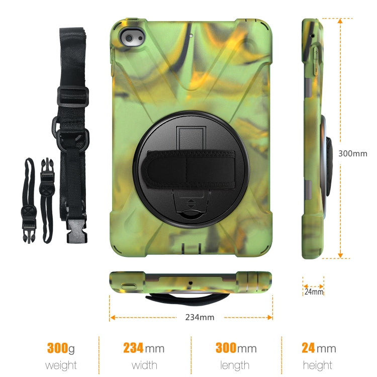 Shockproof Colorful Silicone + PC Protective Case with Holder & Shoulder Strap & Hand Strap For iPad Mini 4 / Mini (2019)