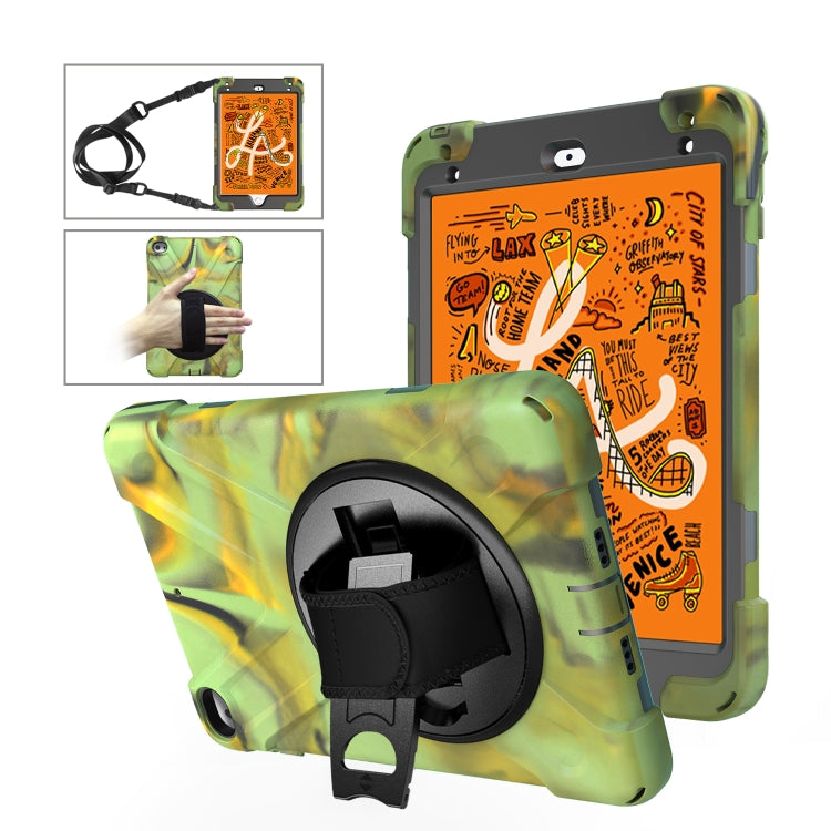 Shockproof Colorful Silicone + PC Protective Case with Holder & Shoulder Strap & Hand Strap For iPad Mini 4 / Mini (2019)