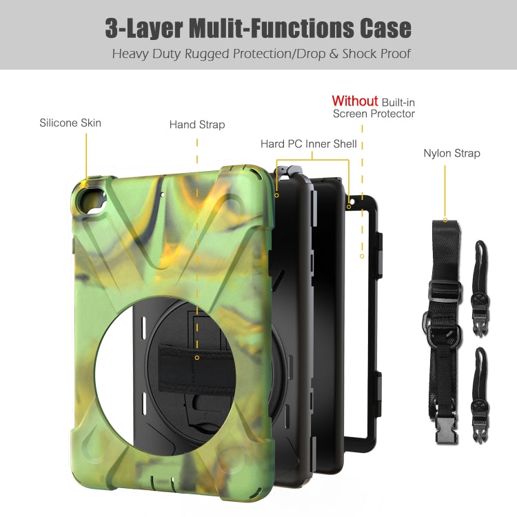 Shockproof Colorful Silicone + PC Protective Case with Holder & Shoulder Strap & Hand Strap For iPad Mini 4 / Mini (2019)